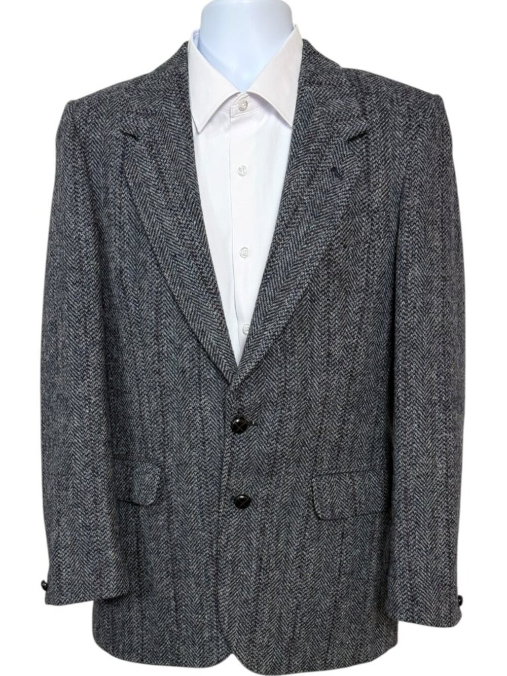Dunn & Co Harris Tweed 100% Wool Herringbone Blazer Sport Coat